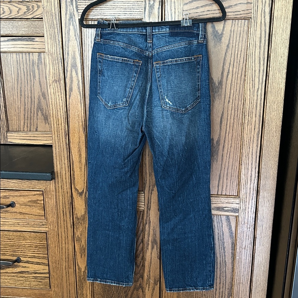 Abercrombie Fitch Curve Love The Ankle Straight Ultra High Rise Distressed 28 6s - Picture 4 of 4